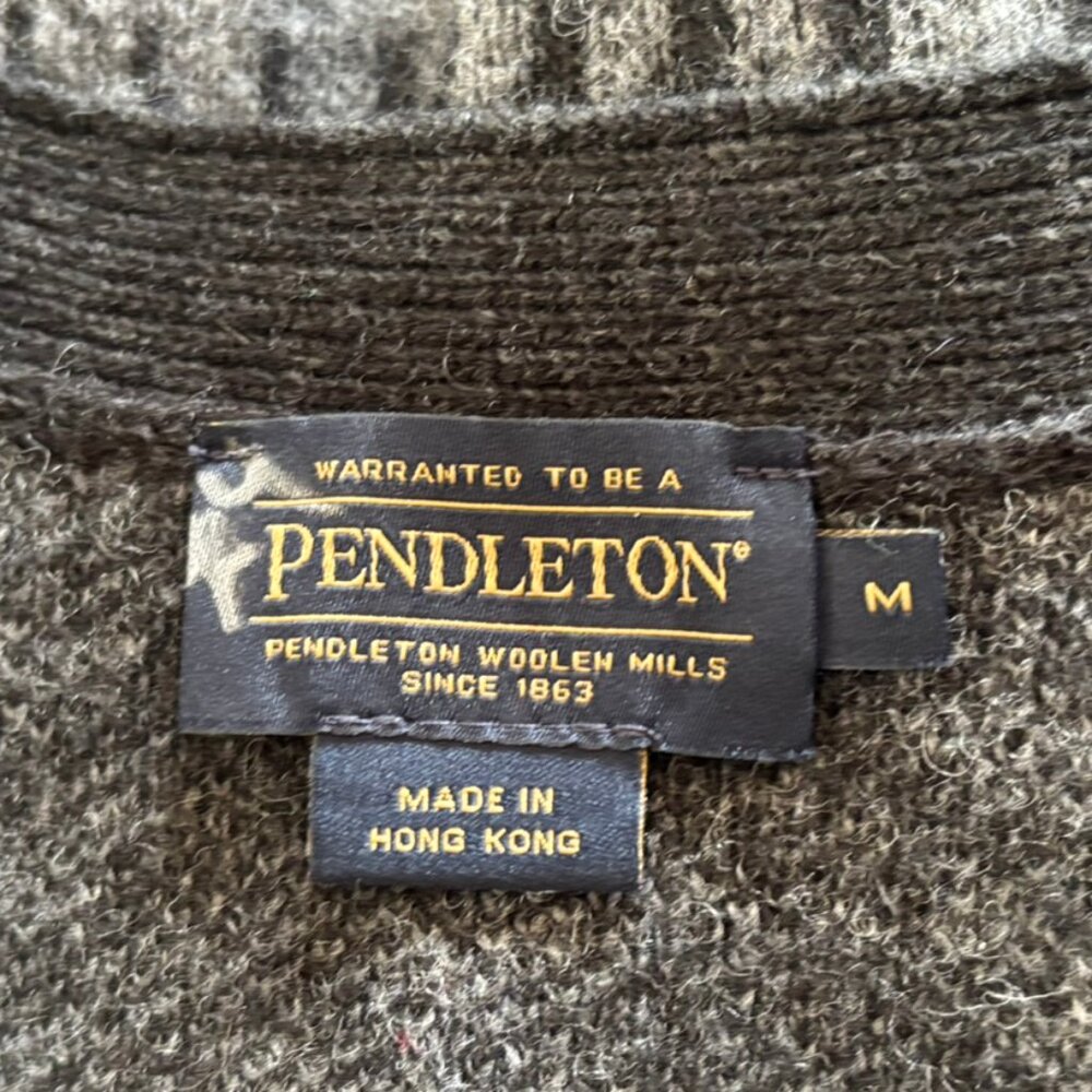 Pendleton Lambswool Blend Gray Graphic Pattern Ca… - image 4